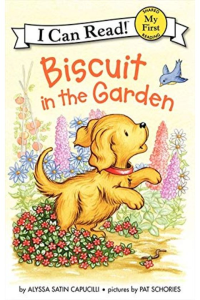 I can read ! Biscuit in the garden
